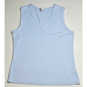 Casual Corner Womens LG Baby Doll Blue Casual Corner Sleeveless V-Neck Tank Top